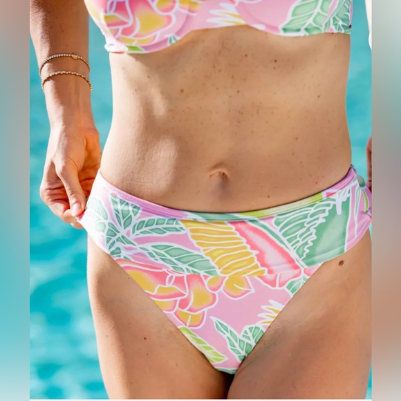 NEW! Kenny Flowers The Bahamas Banded Sporty Bikini Bottom Pink SZ XXL - Picture 4 of 16